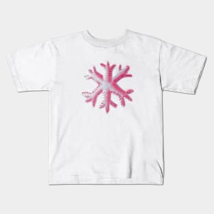 Fluffy Pink Snowflake Kids T-Shirt